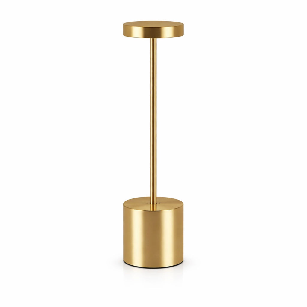 Bordslampa LED i guld metall med dimbar touchkontroll och uppladdningsbart batteri