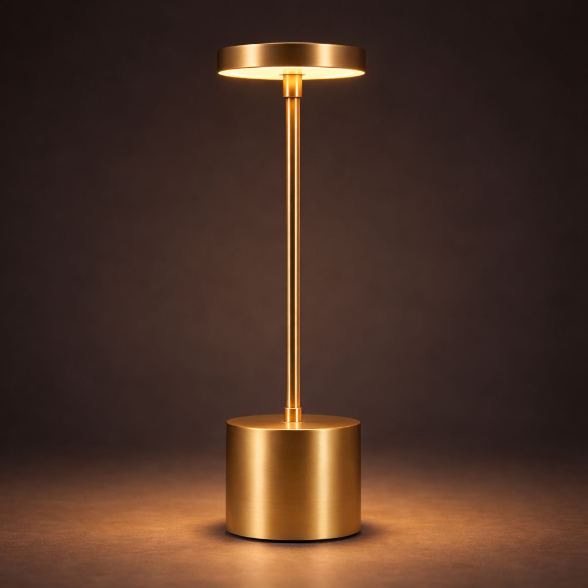 Bordslampa LED i guld metall med dimbar touchkontroll och uppladdningsbart batteri