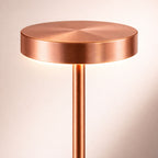 Bordslampa LED i rosefärgad metall med dimbar touchkontroll och modern design