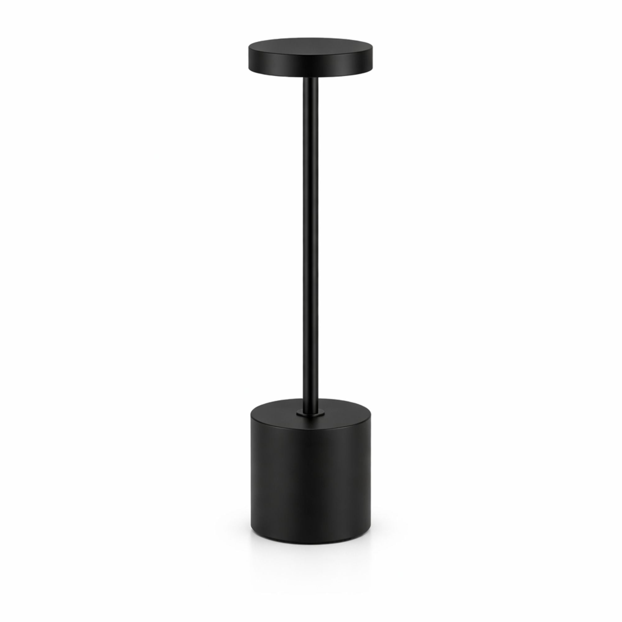 Bordslampa LED i svart metall med dimbar touchkontroll och uppladdningsbart batteri
