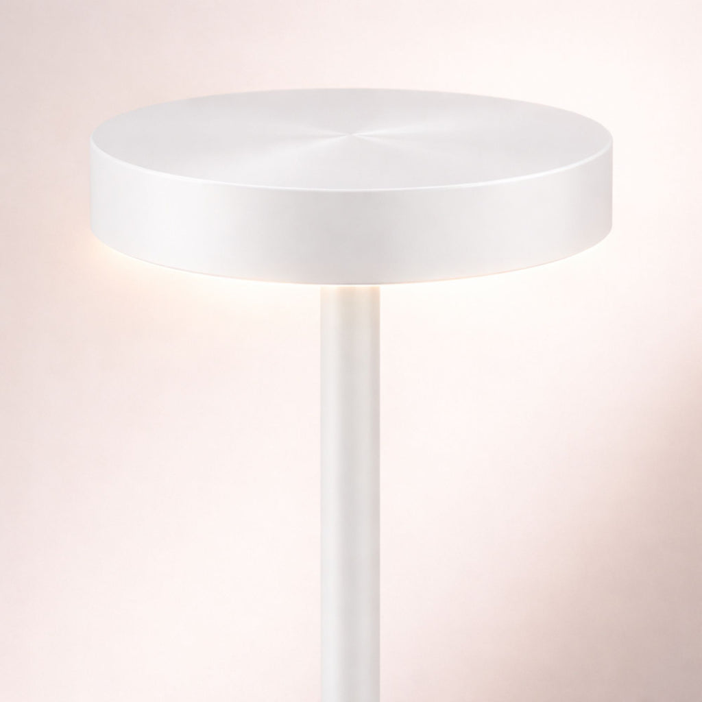 Bordslampa LED i vitfärgad metall med dimbar touchkontroll och modern design
