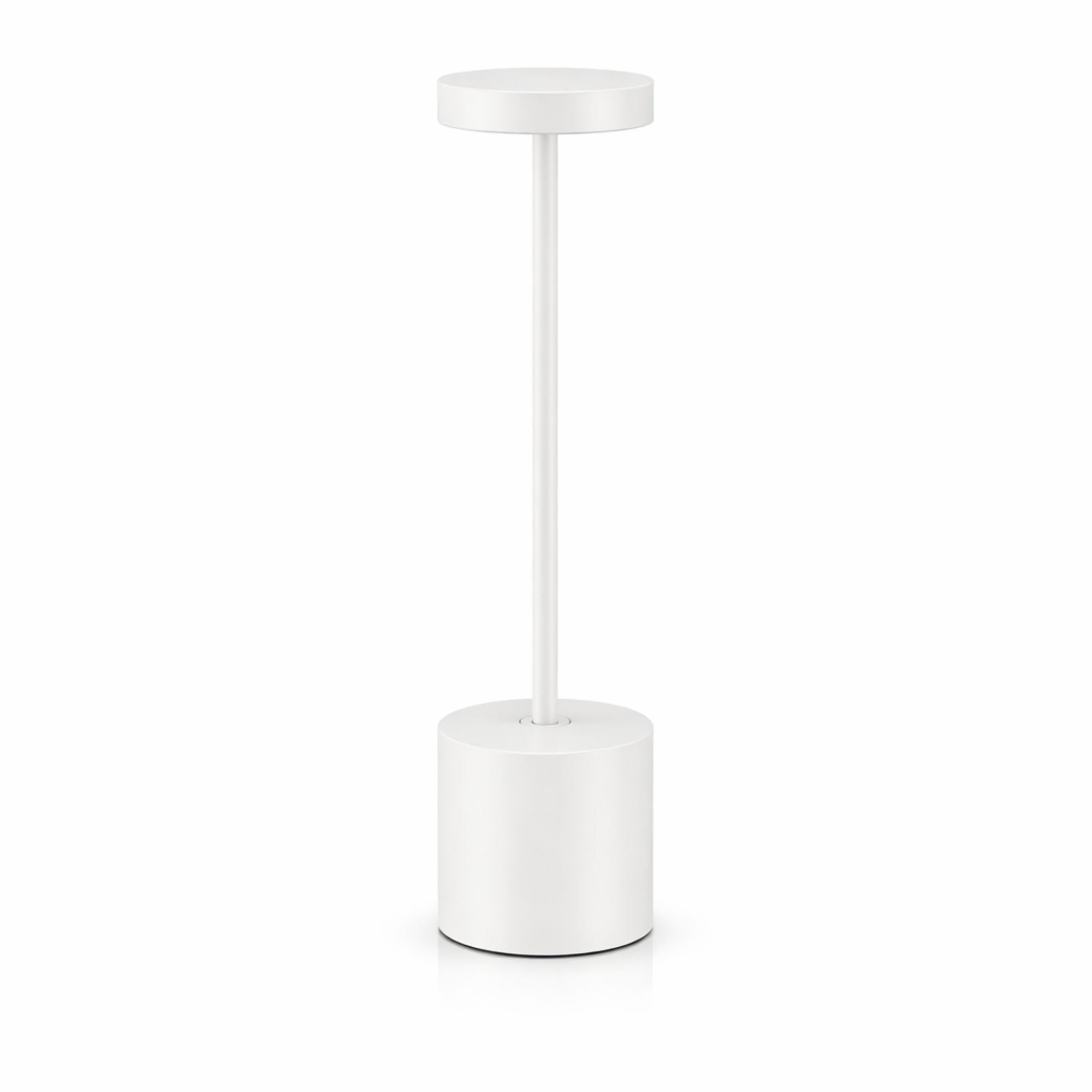 Bordslampa LED i vit metall med dimbar touchkontroll och uppladdningsbart batteri
