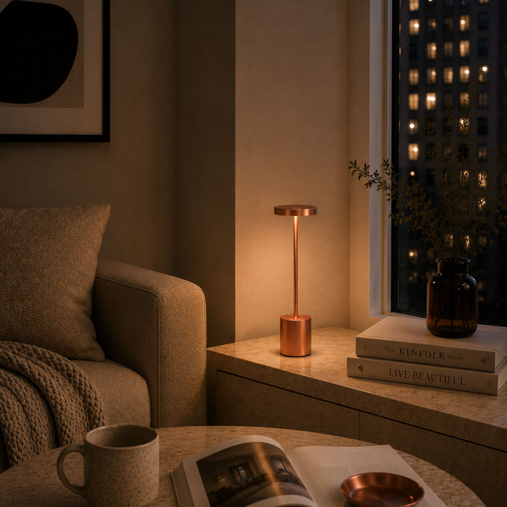 Bordslampa – portabel designlampa i metall med touchdimmer | Aurex Slim
