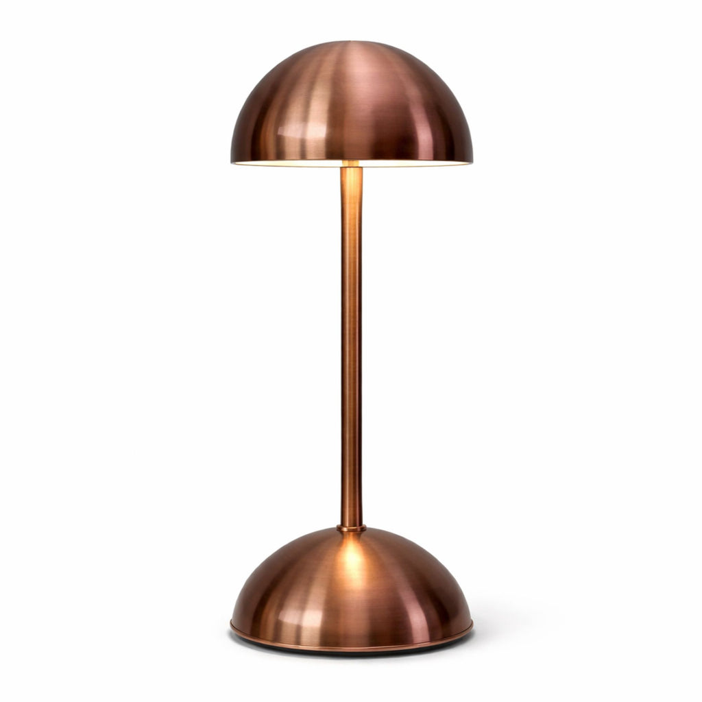 Modern roséguld bordslampa i svampdesign LED dimbar uppladdningsbar stilren lampa