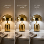 Portabel svamplampa i guld LED bordslampa med tre ljuslägen varmvit 3000K, neutralvit 4000K och kallvit 6000K
