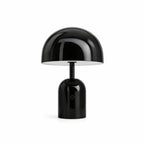 Svart portabel svamplampa LED bordslampa med uppladdningsbar funktion och modern minimalistisk design