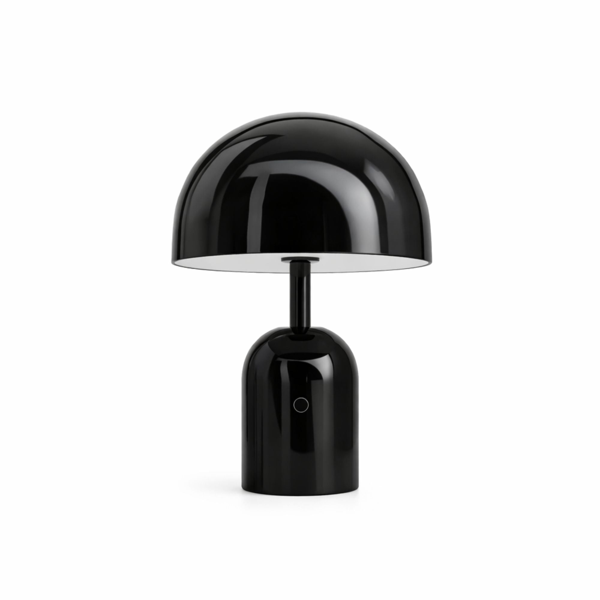 Svart portabel svamplampa LED bordslampa med uppladdningsbar funktion och modern minimalistisk design