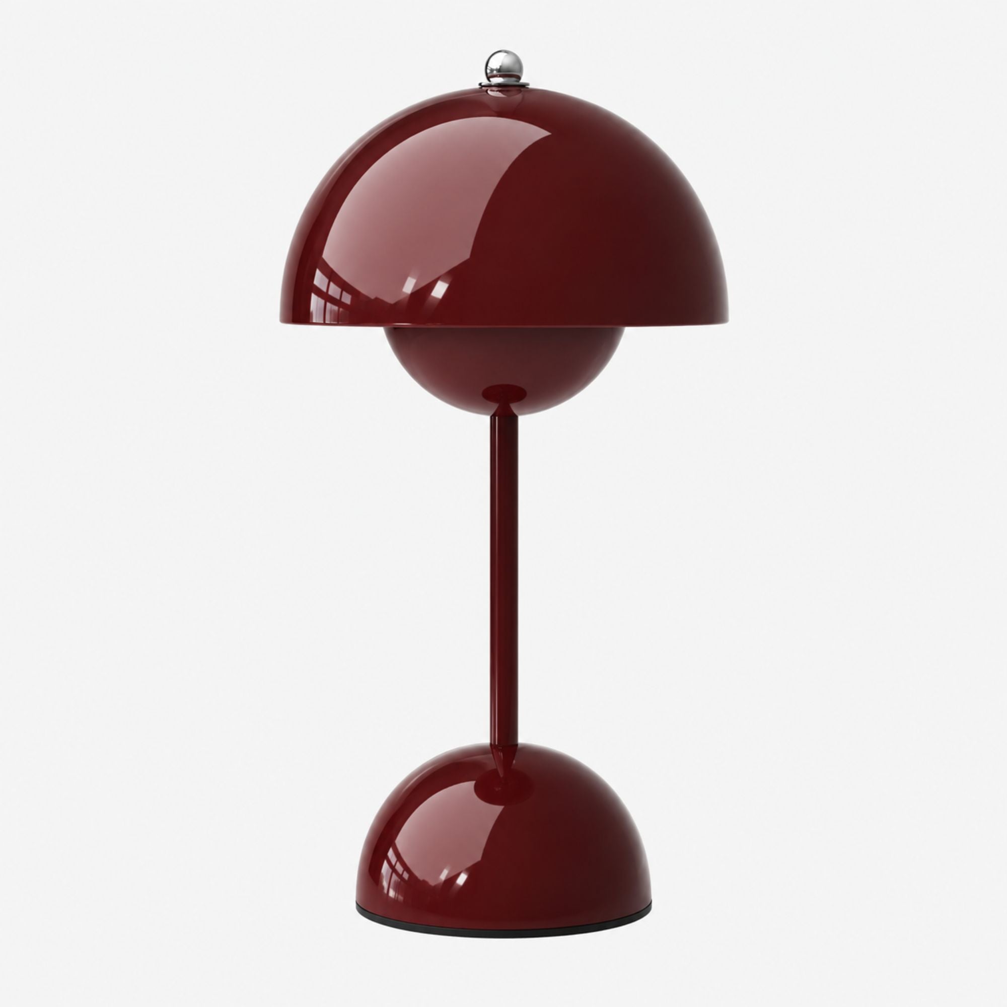 Flowerbud portabel bordslampa i röd färg med blank finish.