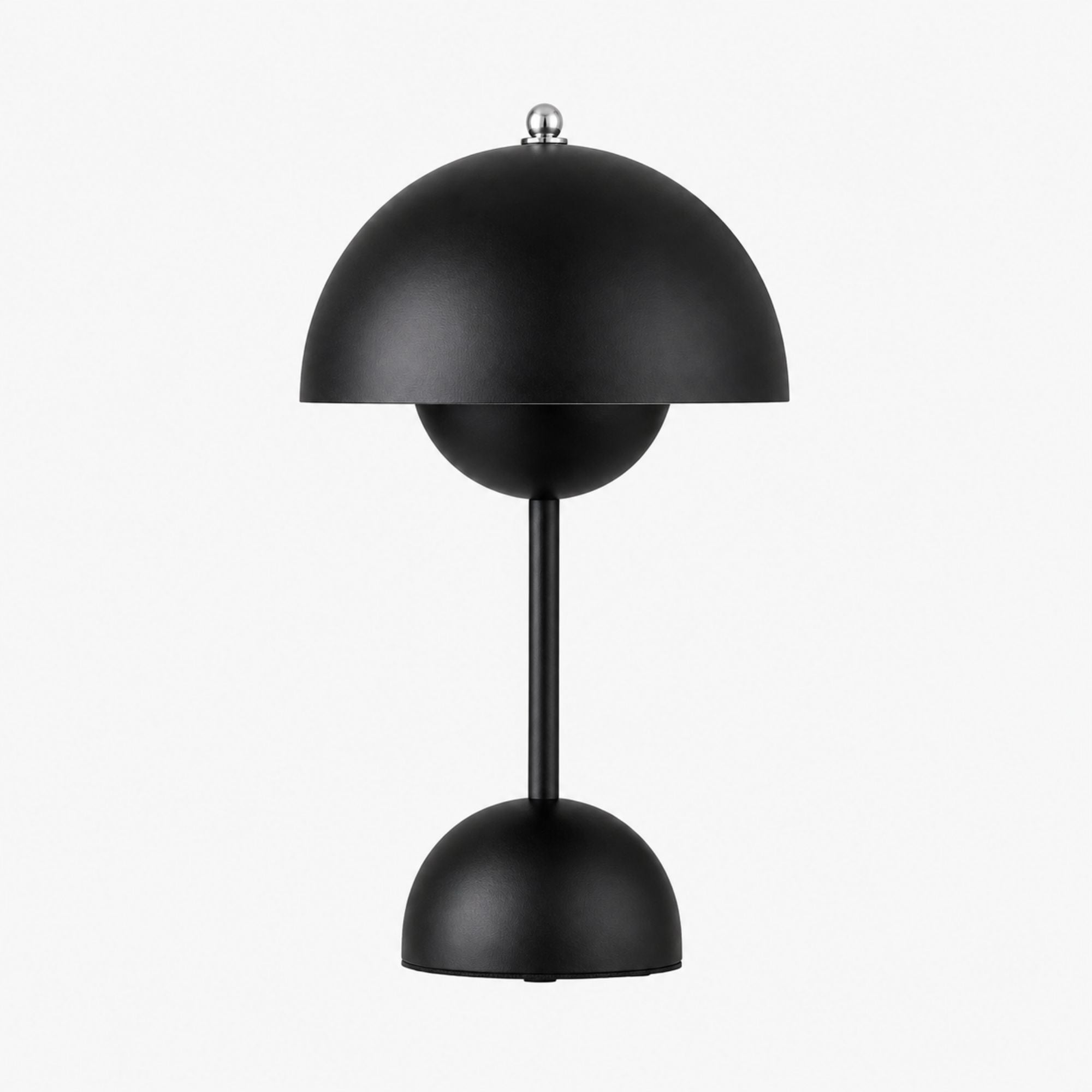 Flowerbud portabel bordslampa i svart färg med blank finish.
