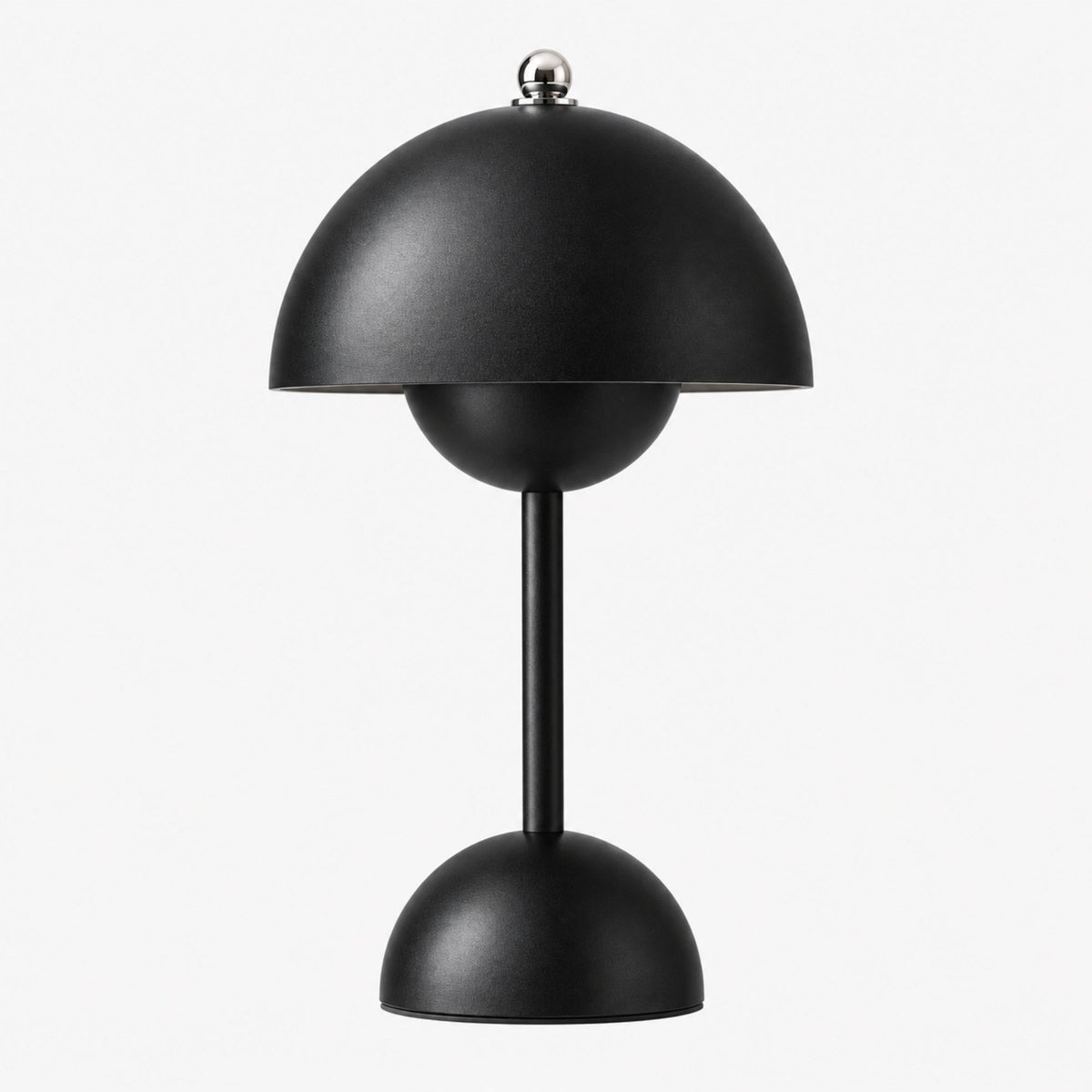 Flowerbud portabel bordslampa i svart färg med blank finish.