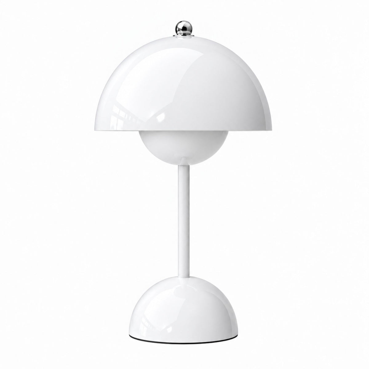 Flowerbud portabel bordslampa i vit färg med blank finish.