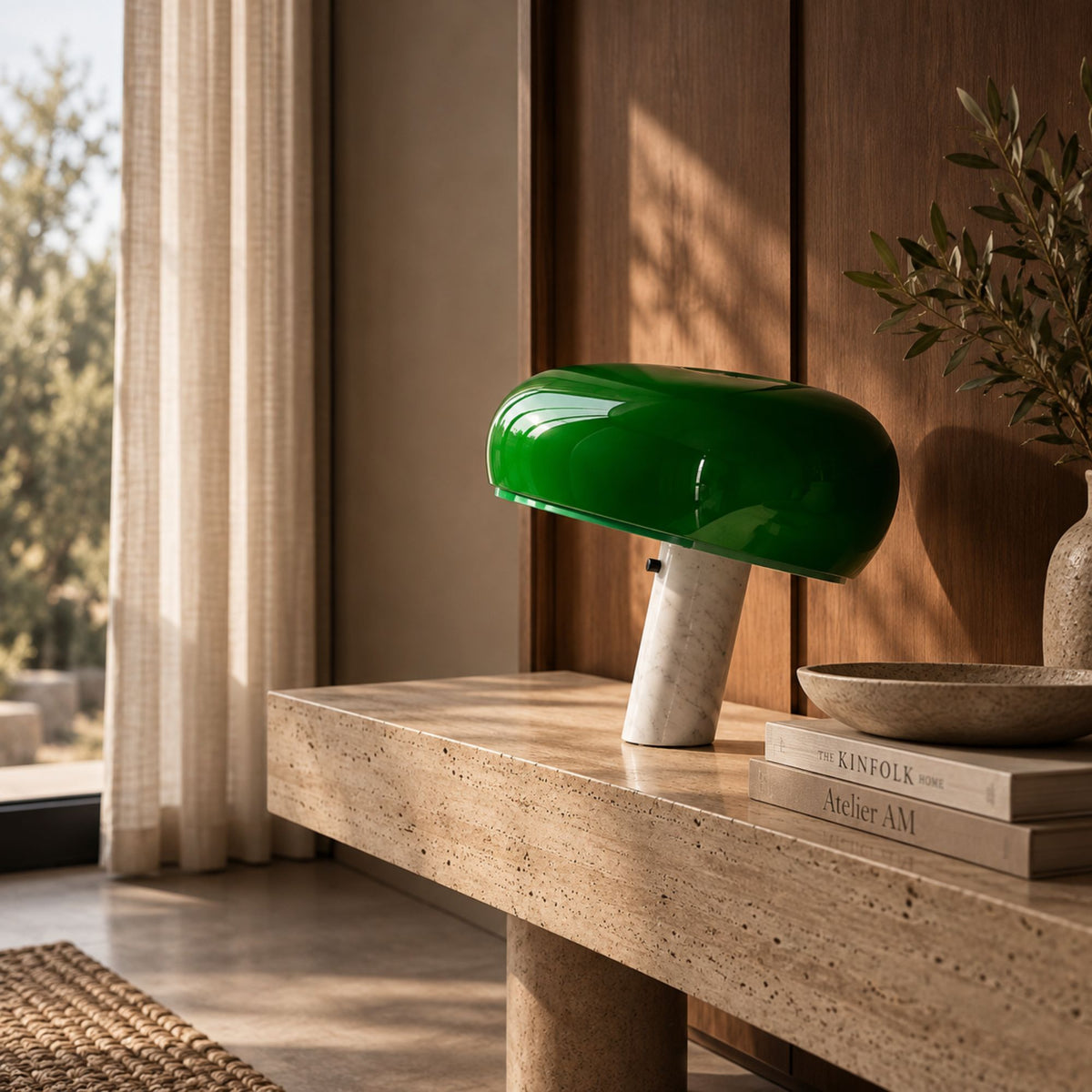 Bordslampa i marmor – grön designlampa | SNOOBI