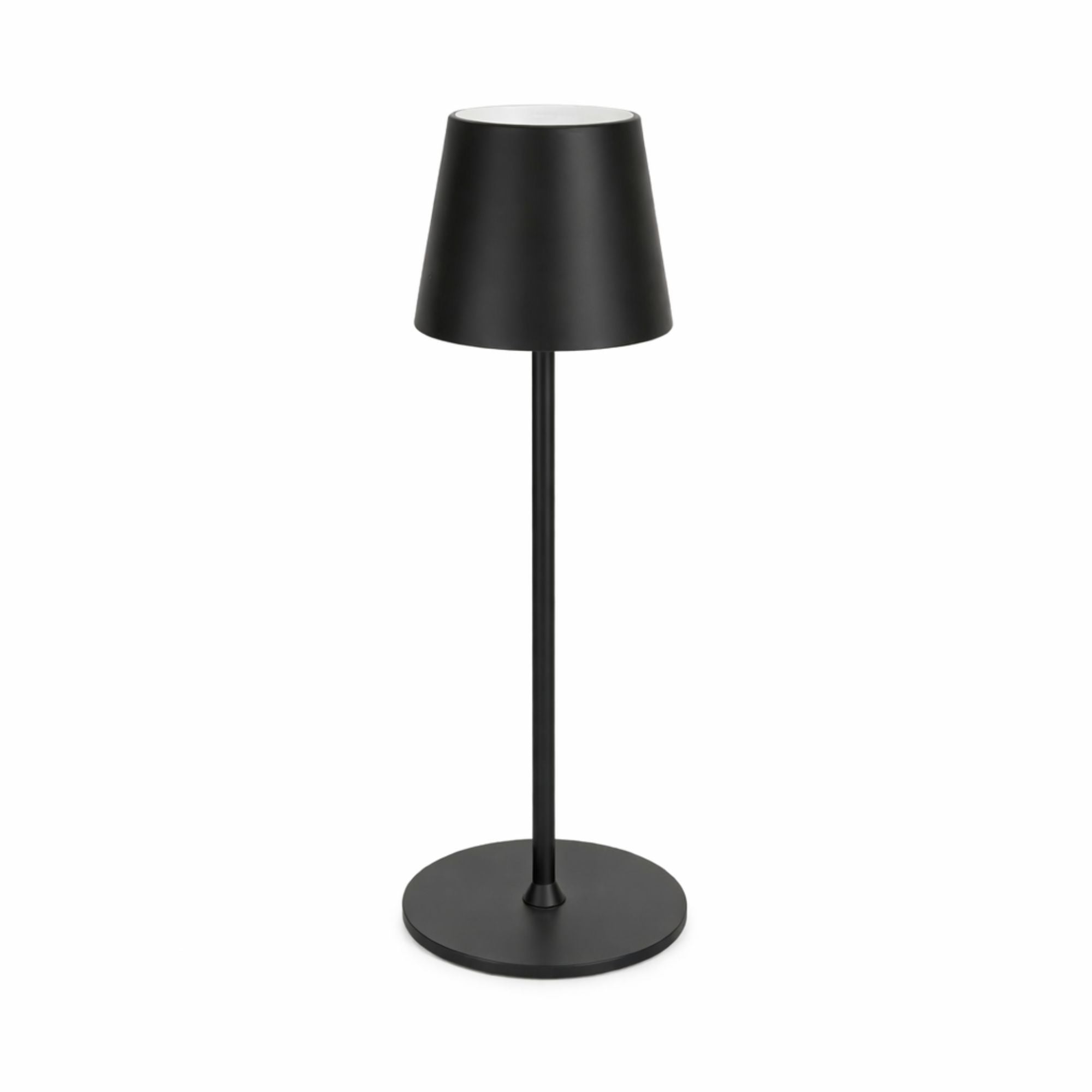 Svart LED bordslampa uppladdningsbar via USB med touchkontroll, steglös dimning och tre ljusfärger (3000K 4500K 6500K)