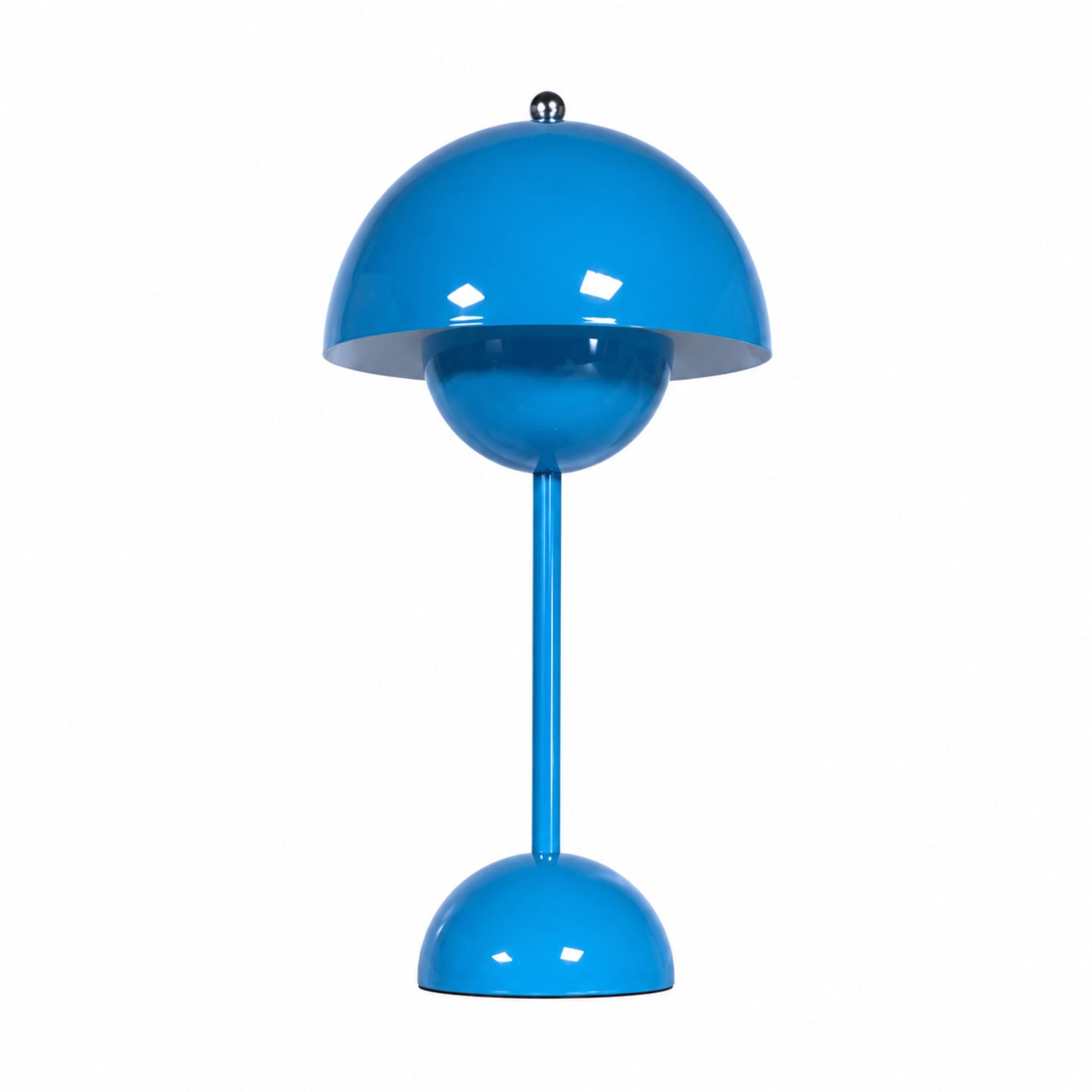 Blå portabel Flowerbud bordslampa med uppladdningsbart batteri och LED-belysning