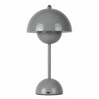 Grå portabel Flowerbud bordslampa med uppladdningsbart batteri och LED-belysning
