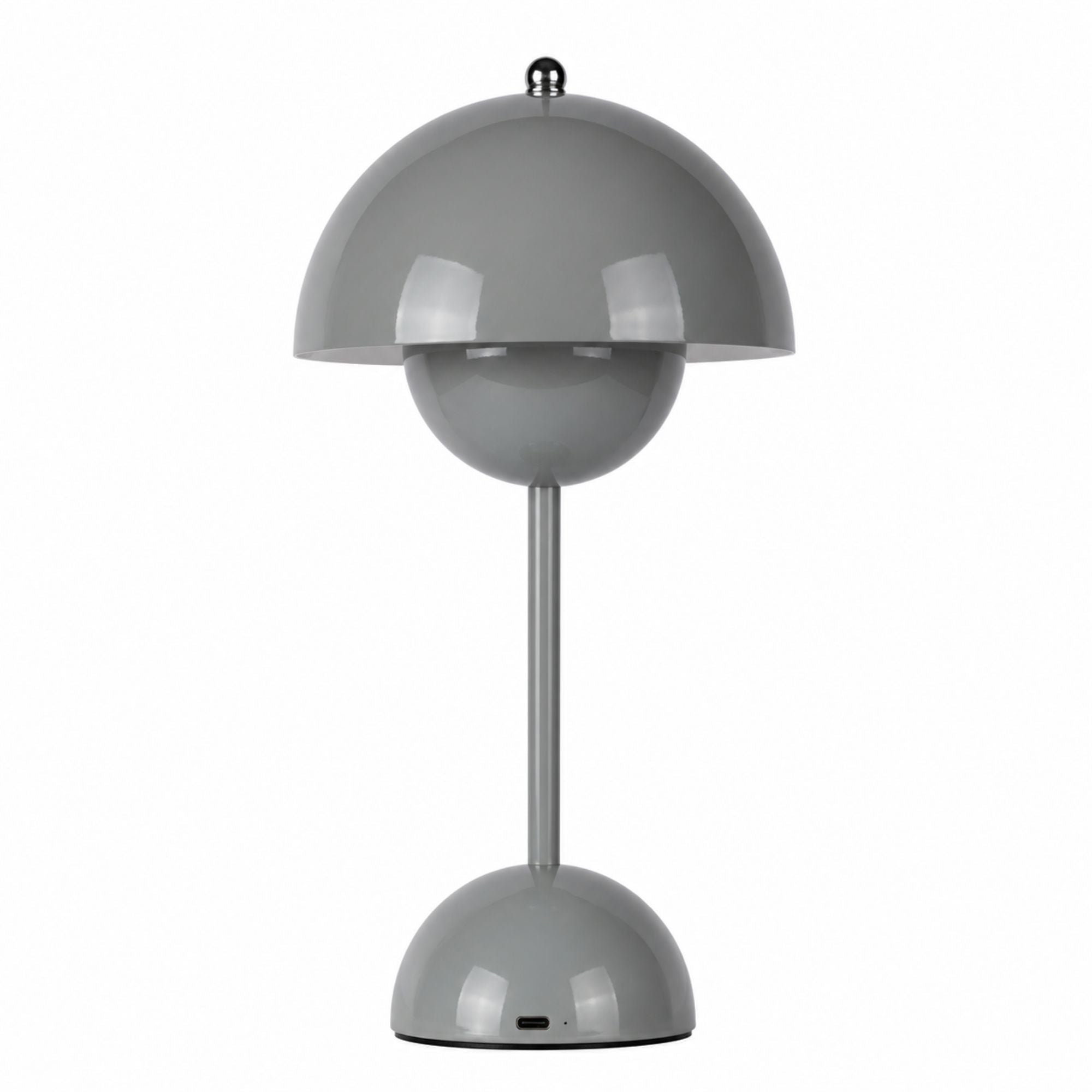 Grå portabel Flowerbud bordslampa med uppladdningsbart batteri och LED-belysning