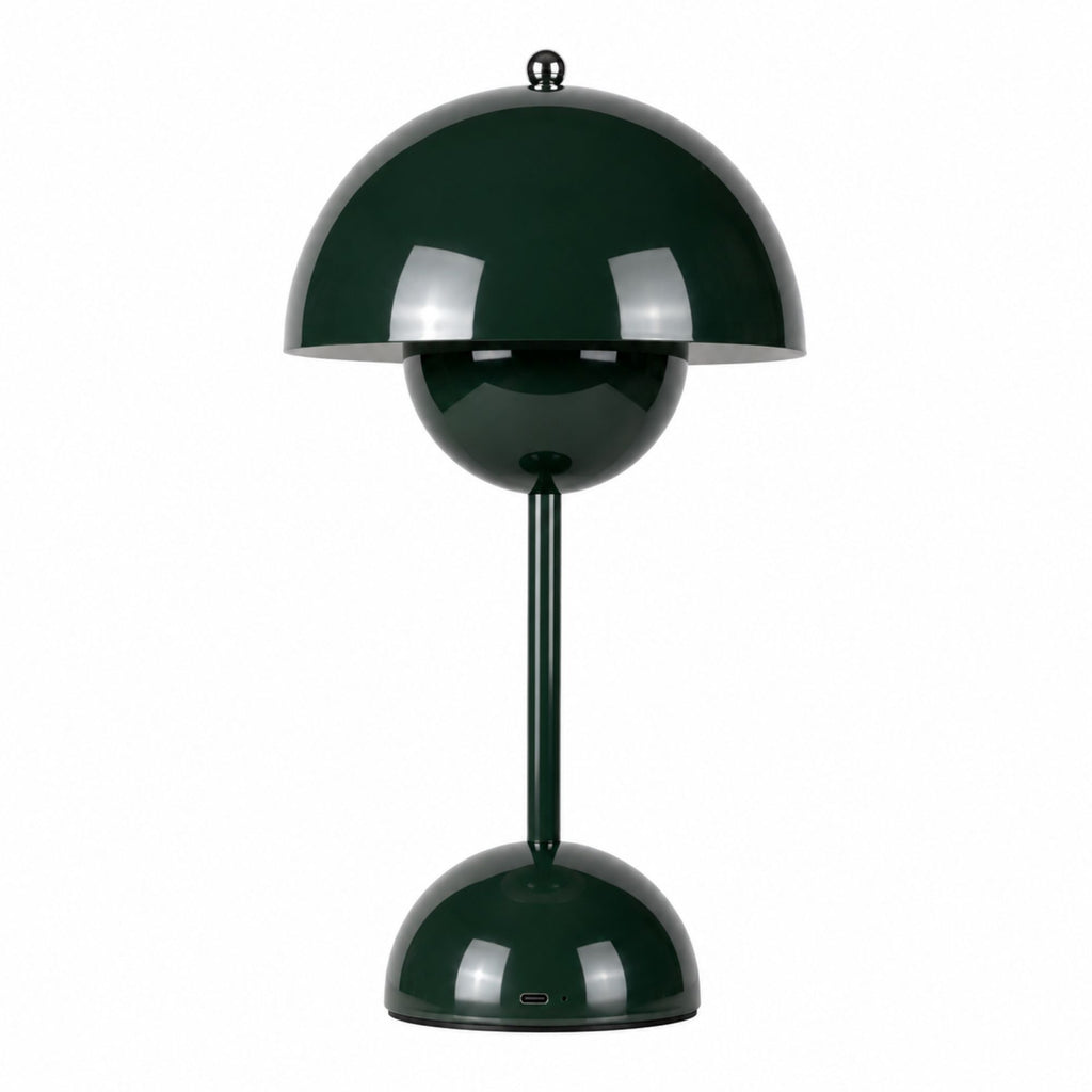 Grön portabel Flowerbud bordslampa med uppladdningsbart batteri och LED-belysning
