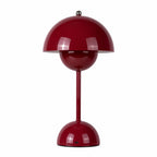 Röd portabel Flowerbud bordslampa med uppladdningsbart batteri och LED-belysning