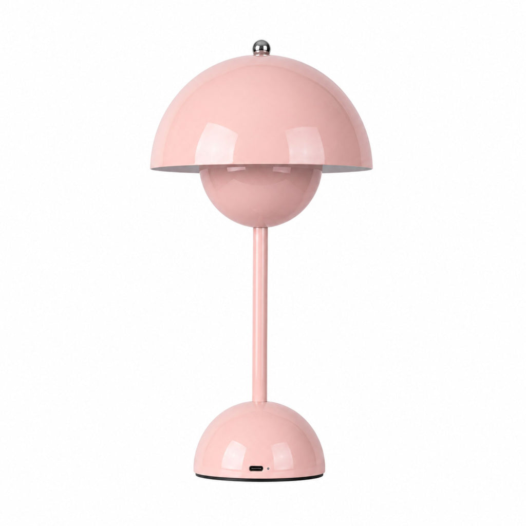 Rosa portabel Flowerbud bordslampa med uppladdningsbart batteri och LED-belysning
