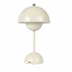 Sand beige portabel Flowerbud bordslampa med uppladdningsbart batteri och LED-belysning