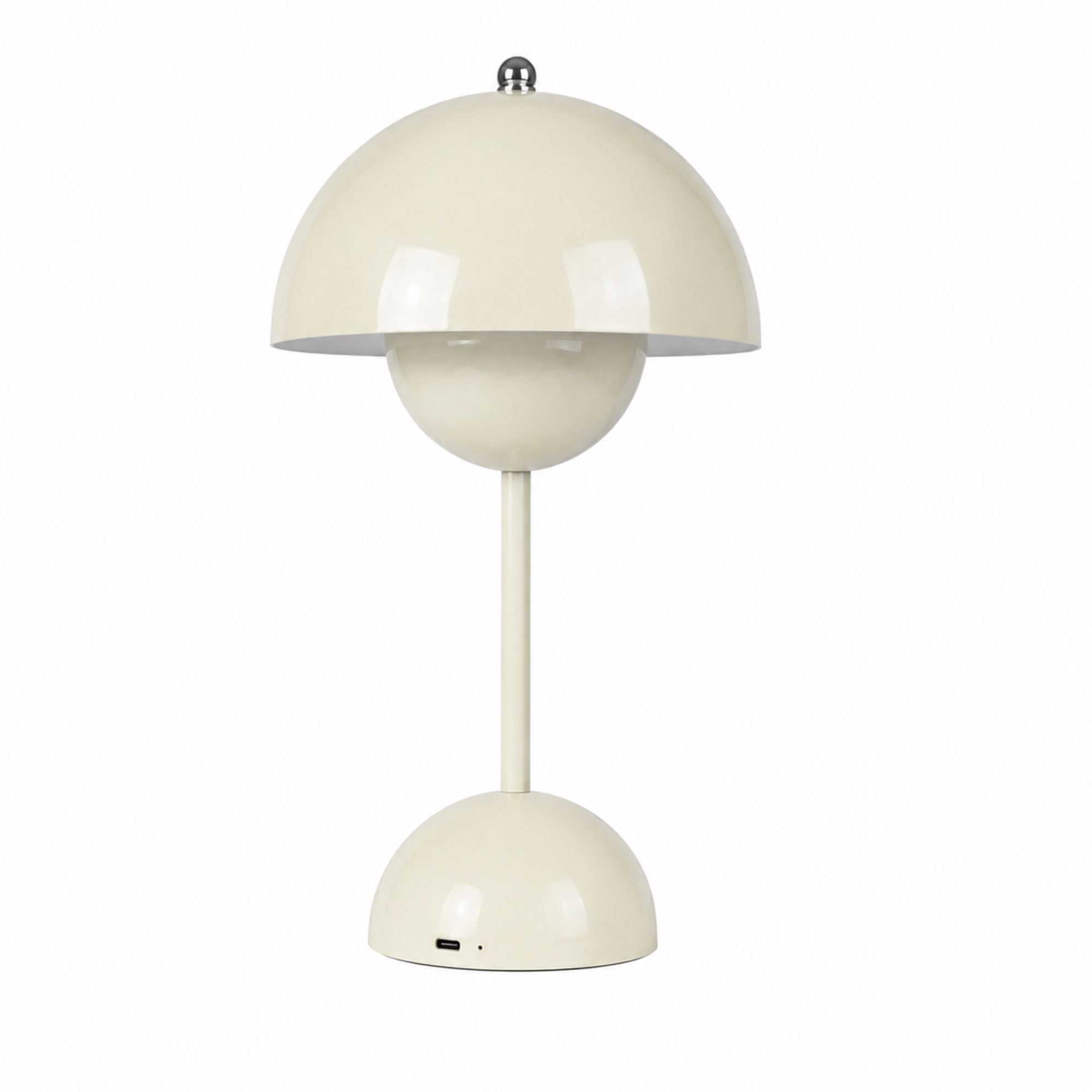 Sand beige portabel Flowerbud bordslampa med uppladdningsbart batteri och LED-belysning