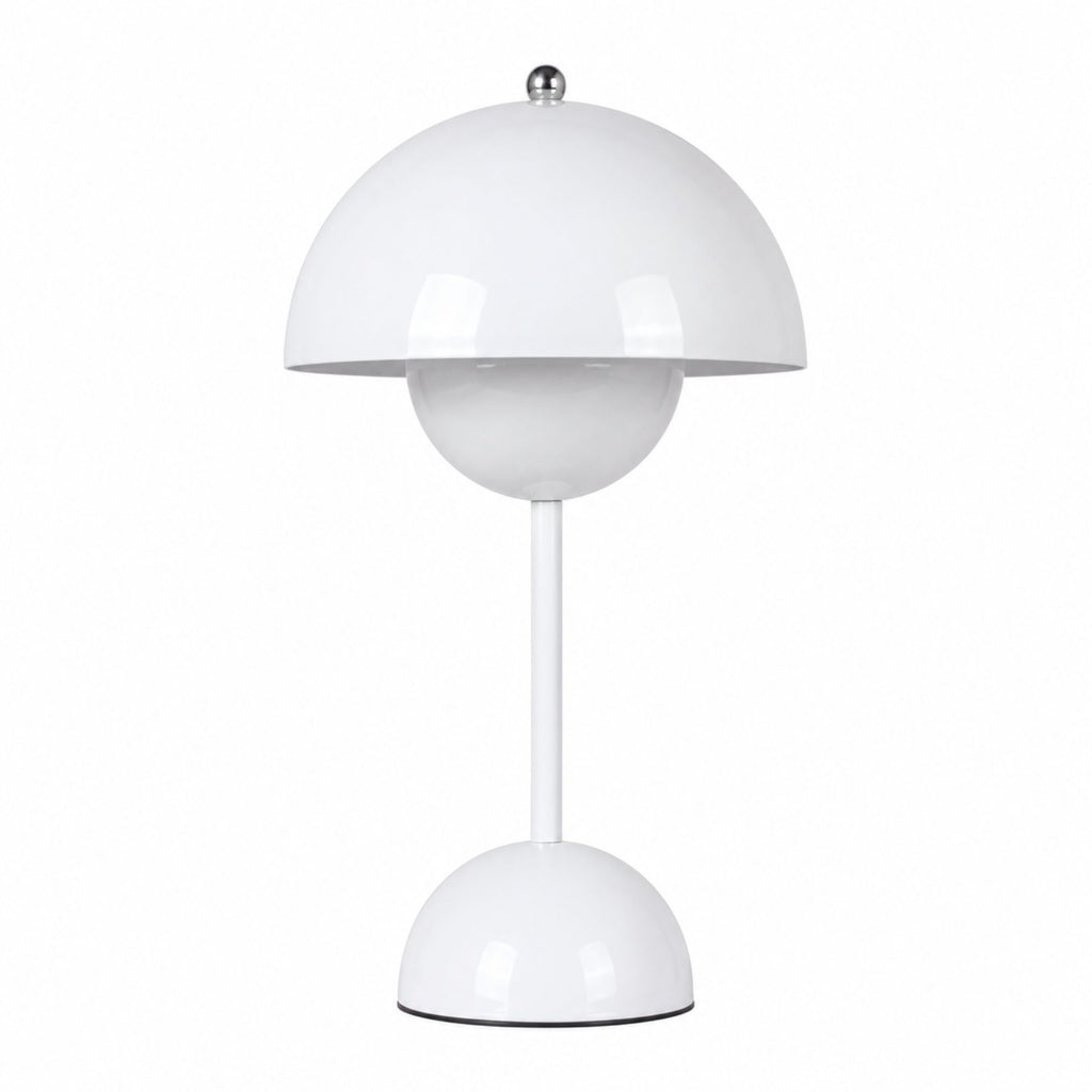 Vit portabel Flowerbud bordslampa med uppladdningsbart batteri och LED-belysning