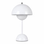 Vit portabel Flowerbud bordslampa med uppladdningsbart batteri och LED-belysning
