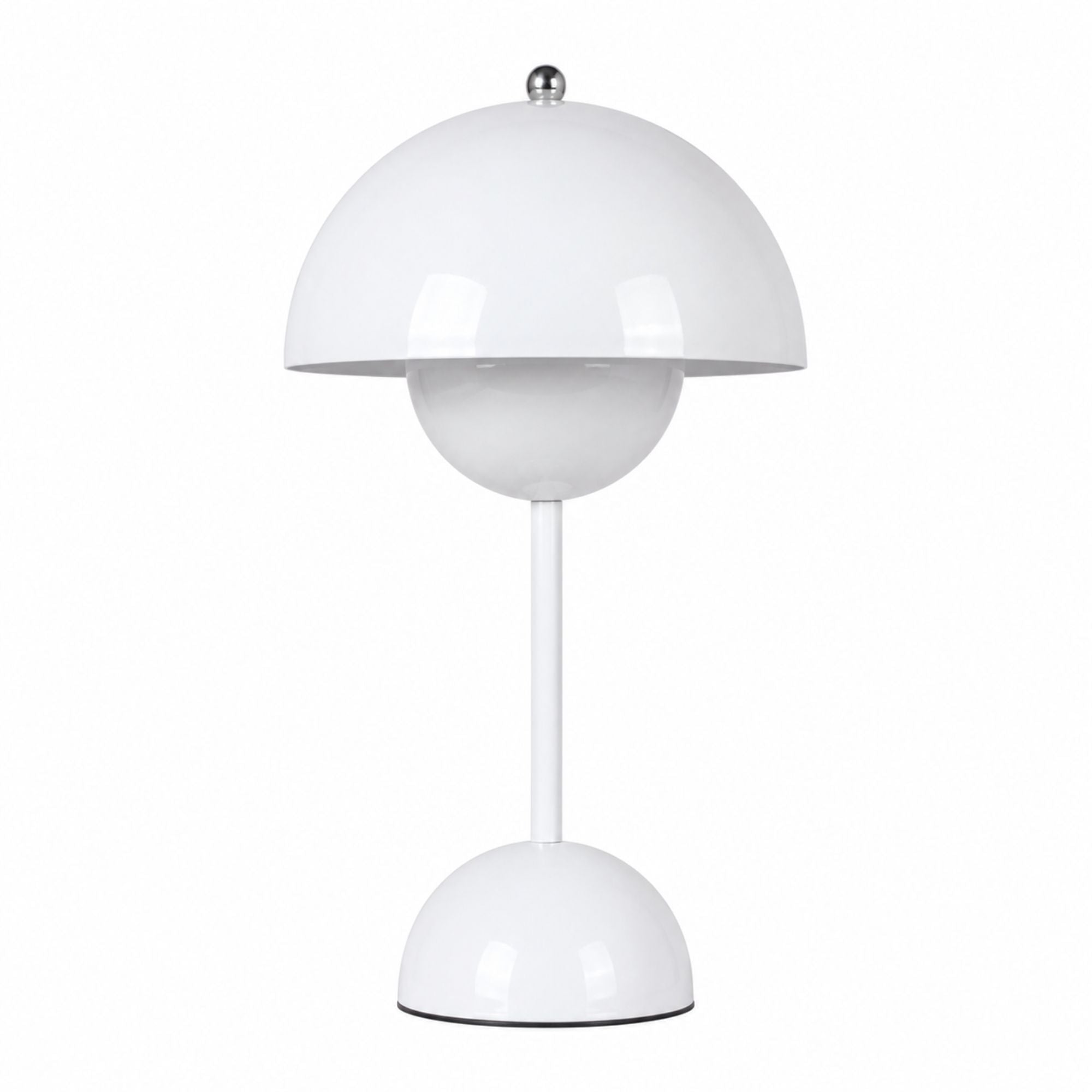 Vit portabel Flowerbud bordslampa med uppladdningsbart batteri och LED-belysning