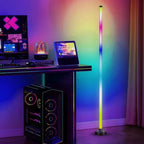 Modern LED hörnlampa placerad i gaming hörna för indirekt väggbelysning app styrning