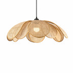 Taklampa rotting blomform med varm belysning naturligt ljus skandinavisk design pendellampa