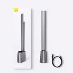 LED skrivbordslampa med förpackning och tillbehör inklusive USB-kabel i stilren och modern design