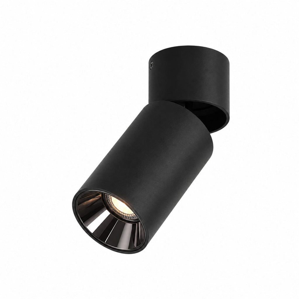 Spotlight LED 7W dimbar i svart aluminium med justerbart lamphuvud.