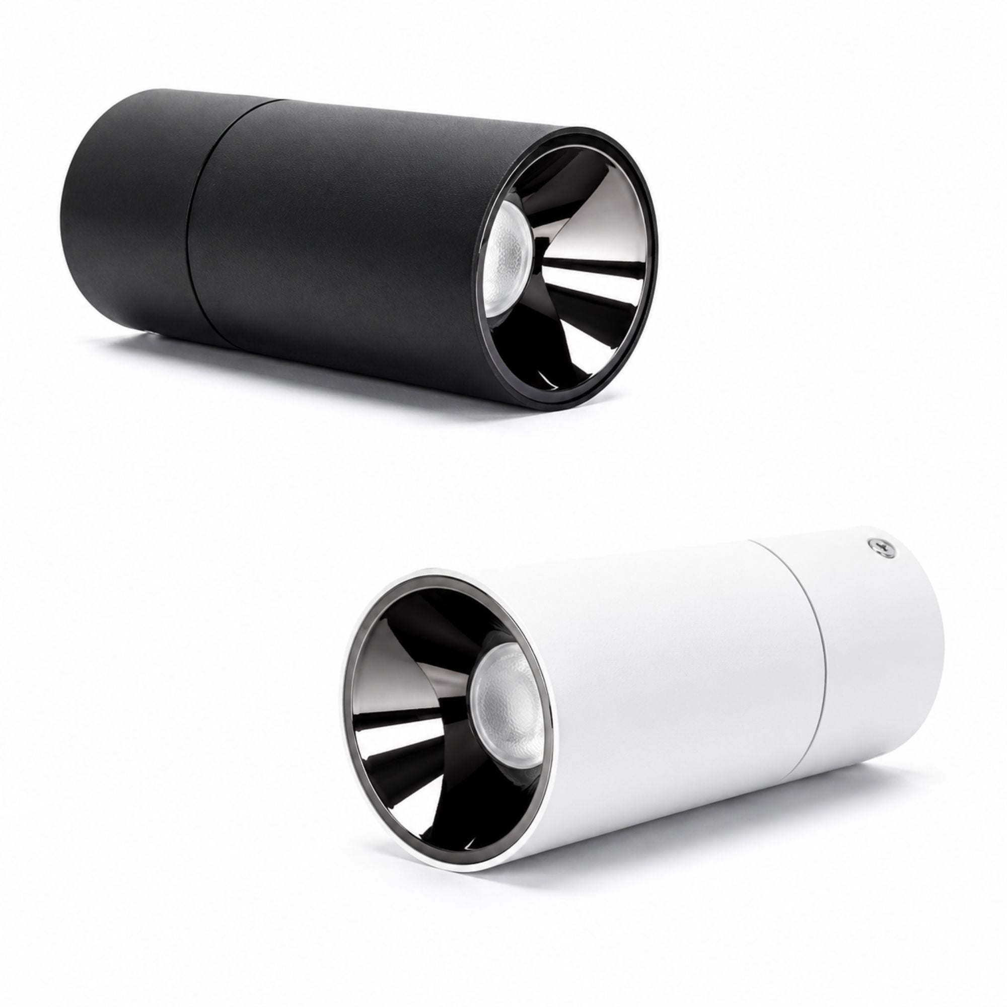 Spotlight LED Axis i svart och vitt utförande med modern cylindrisk design.