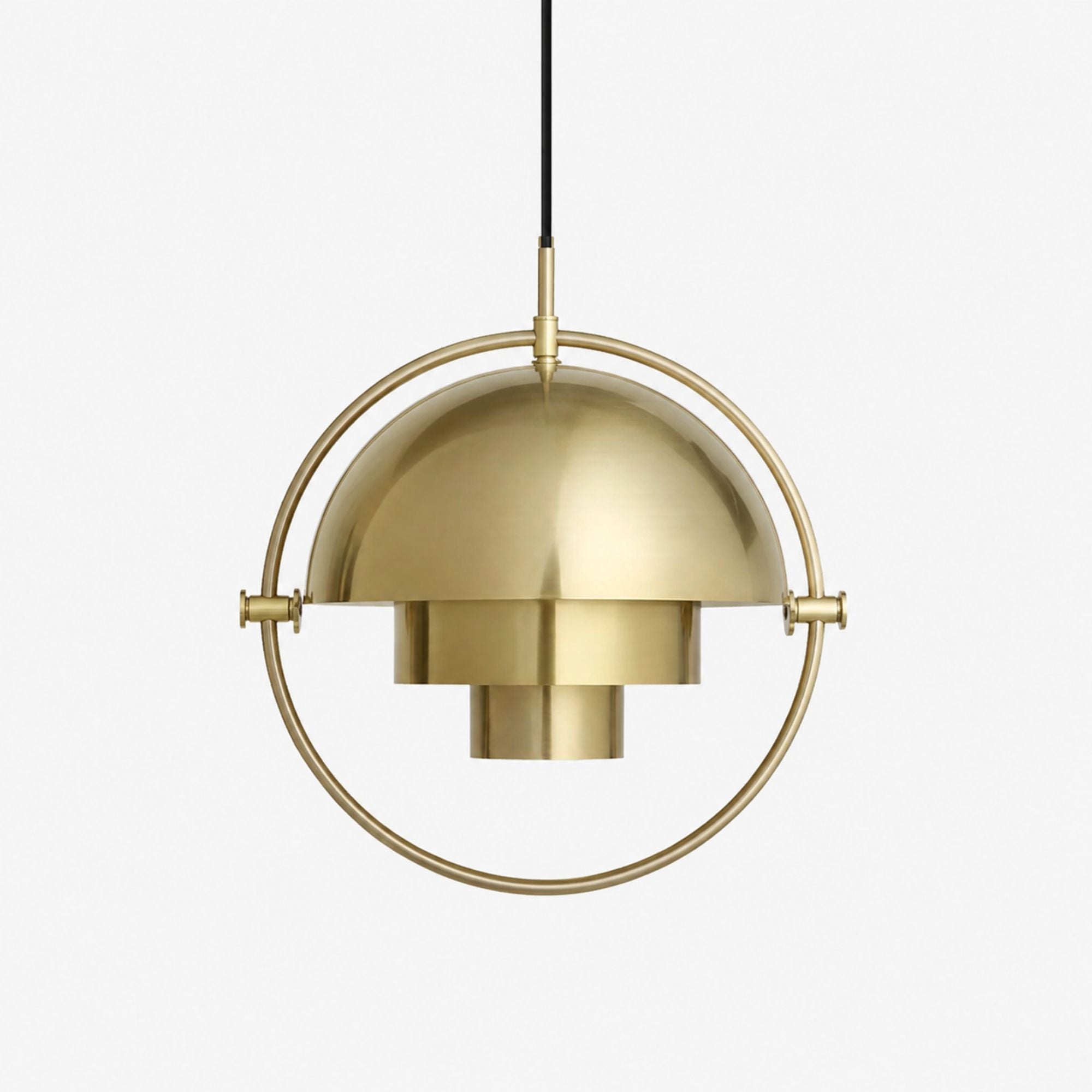 Modern taklampa DuoLite i guld med glas, 28 cm pendellampa för skandinaviska hem.