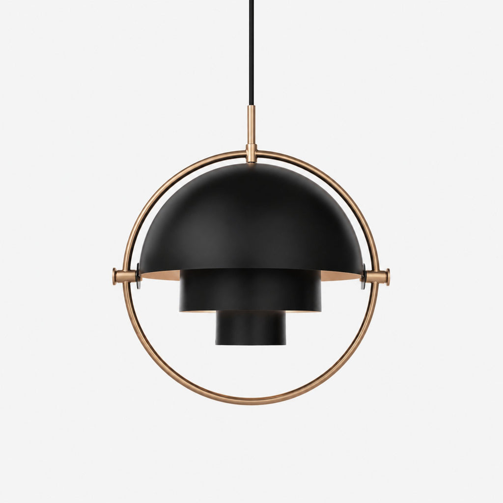 Modern taklampa DuoLite i svart med glas, 28 cm pendellampa för skandinaviska hem.