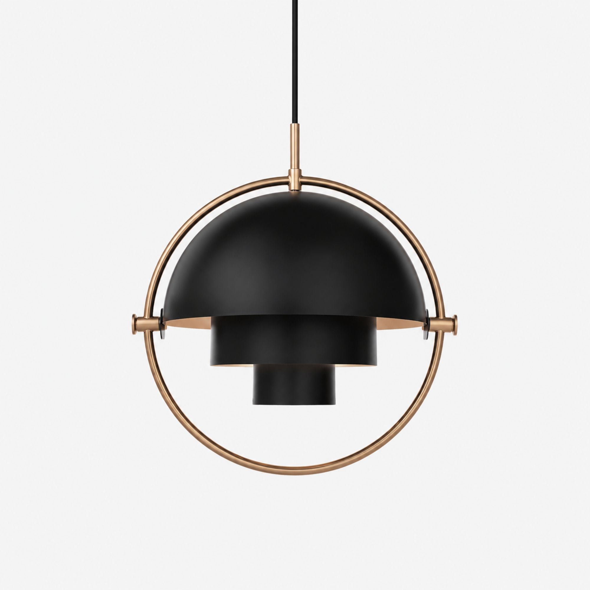 Modern taklampa DuoLite i svart med glas, 28 cm pendellampa för skandinaviska hem.