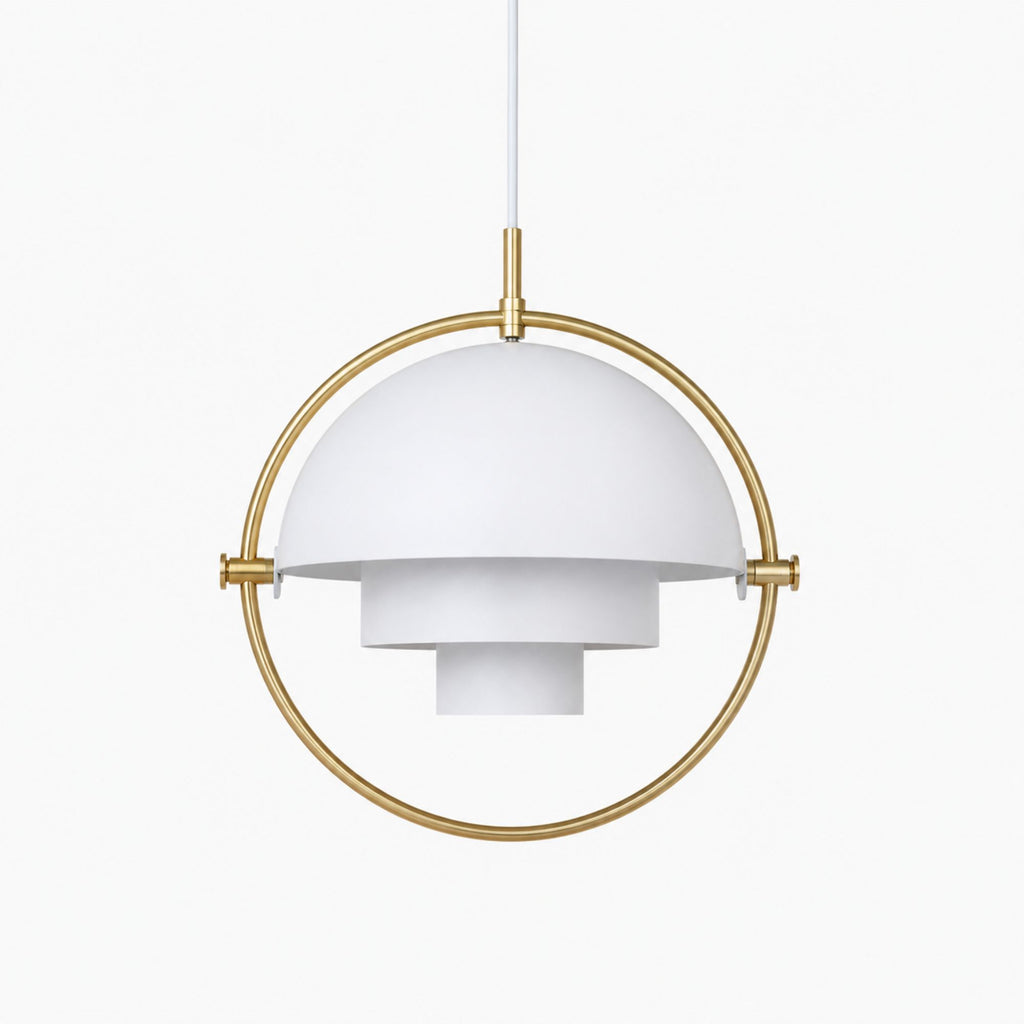 Modern taklampa DuoLite i vit med glas, 28 cm pendellampa för skandinaviska hem.