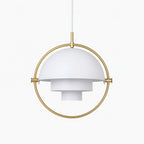 Modern taklampa DuoLite i vit med glas, 28 cm pendellampa för skandinaviska hem.