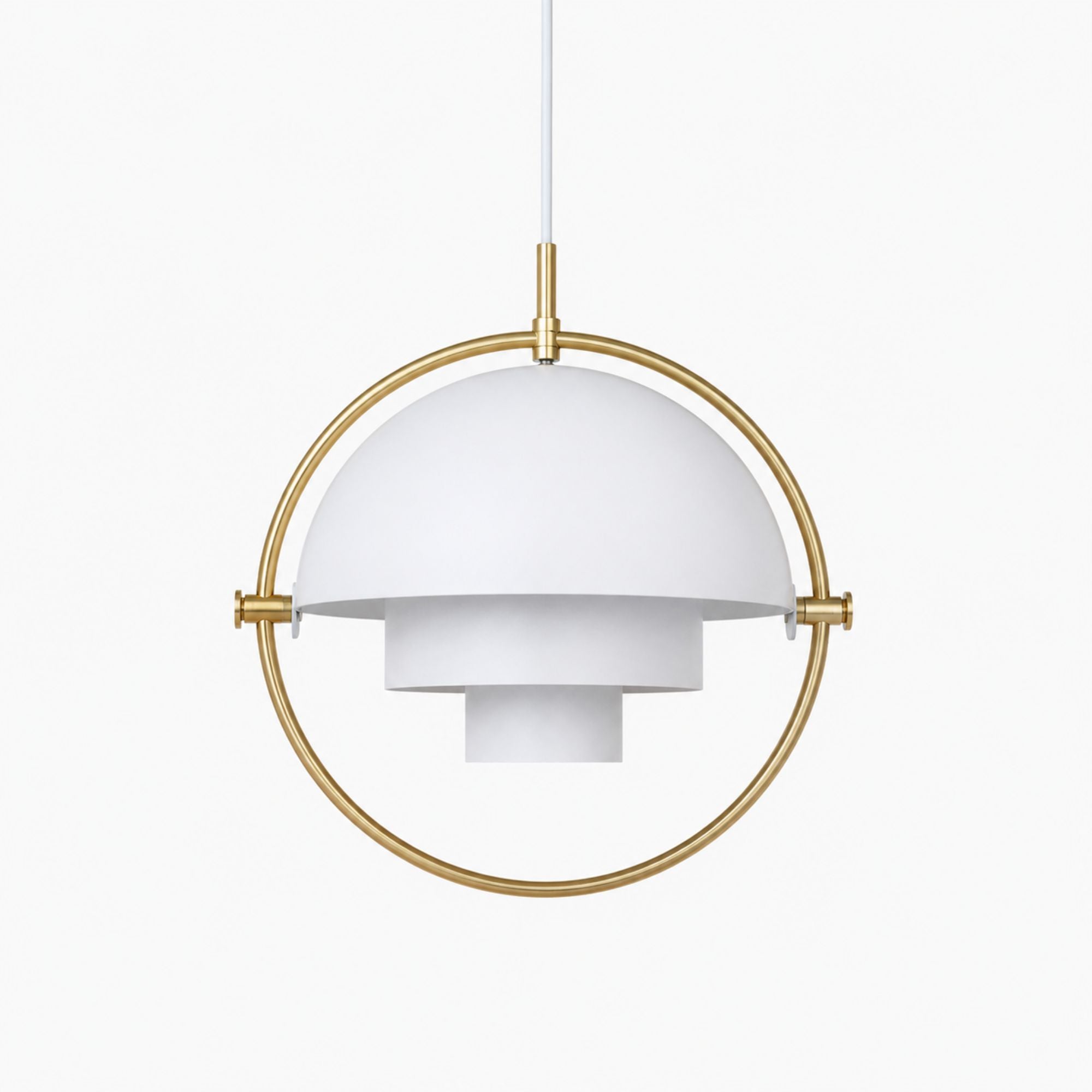 Modern taklampa DuoLite i vit med glas, 28 cm pendellampa för skandinaviska hem.