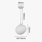 Taklampa Greg Media Pendel i opalglas 15 cm med måttangivelser och justerbar upphängning på 180 cm.