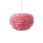 Taklampa rosa fjäder pendellampa i mjuka fjädrar för sovrum, barnrum och vardagsrum.