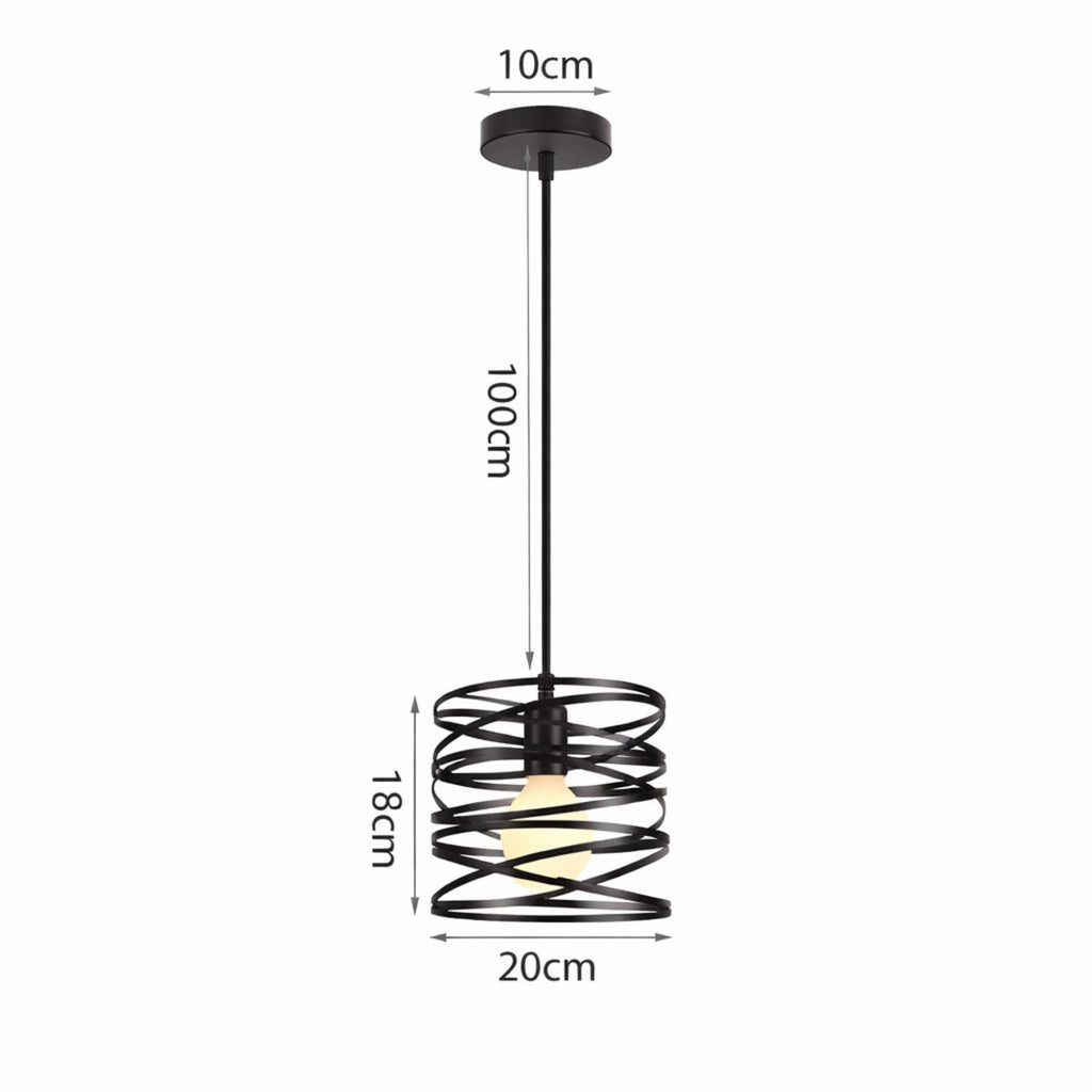 Taklampa svart modern pendellampa i metall med diameter 20 cm och 100 cm kabel.