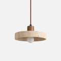 Taklampa Traverto i travertin och valnöt, 21 cm pendellampa med modern design.