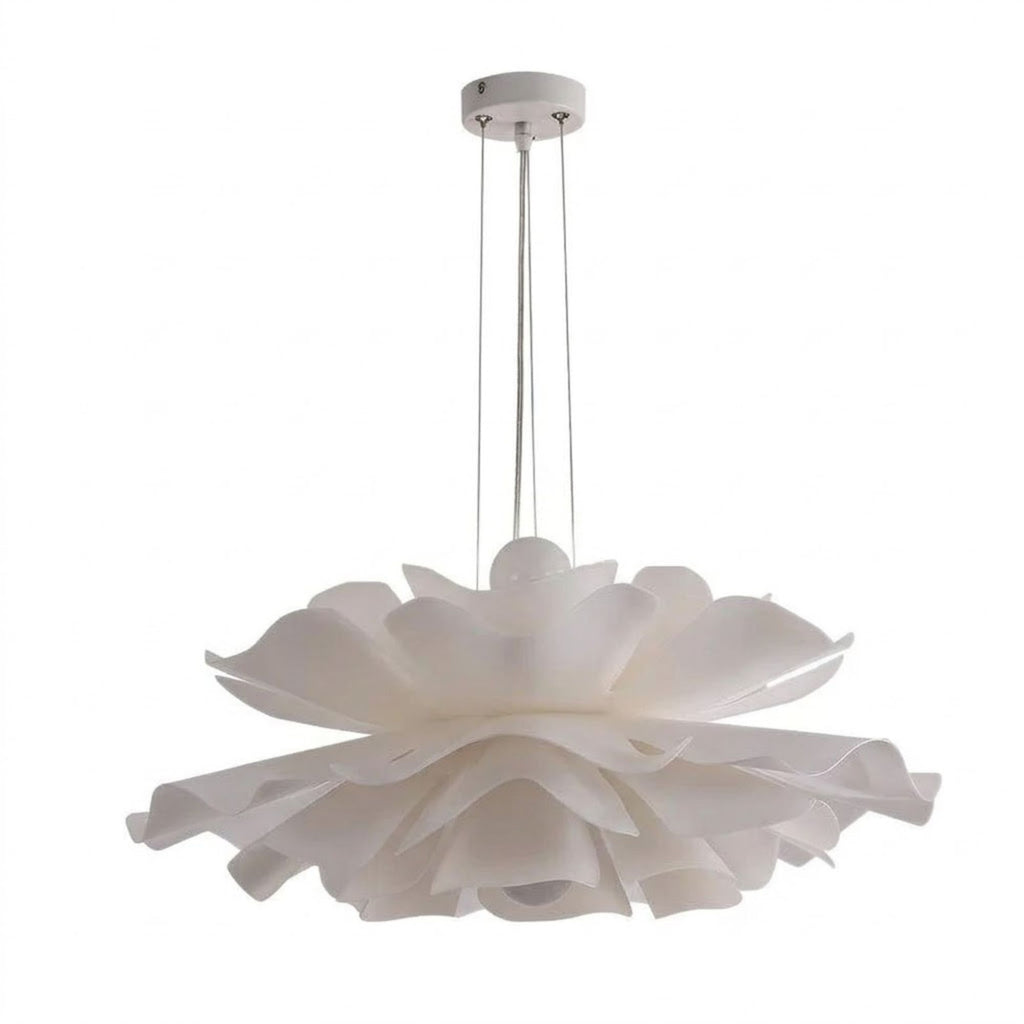 Taklampa vit modern design blomformad pendellampa för vardagsrum och matsal.