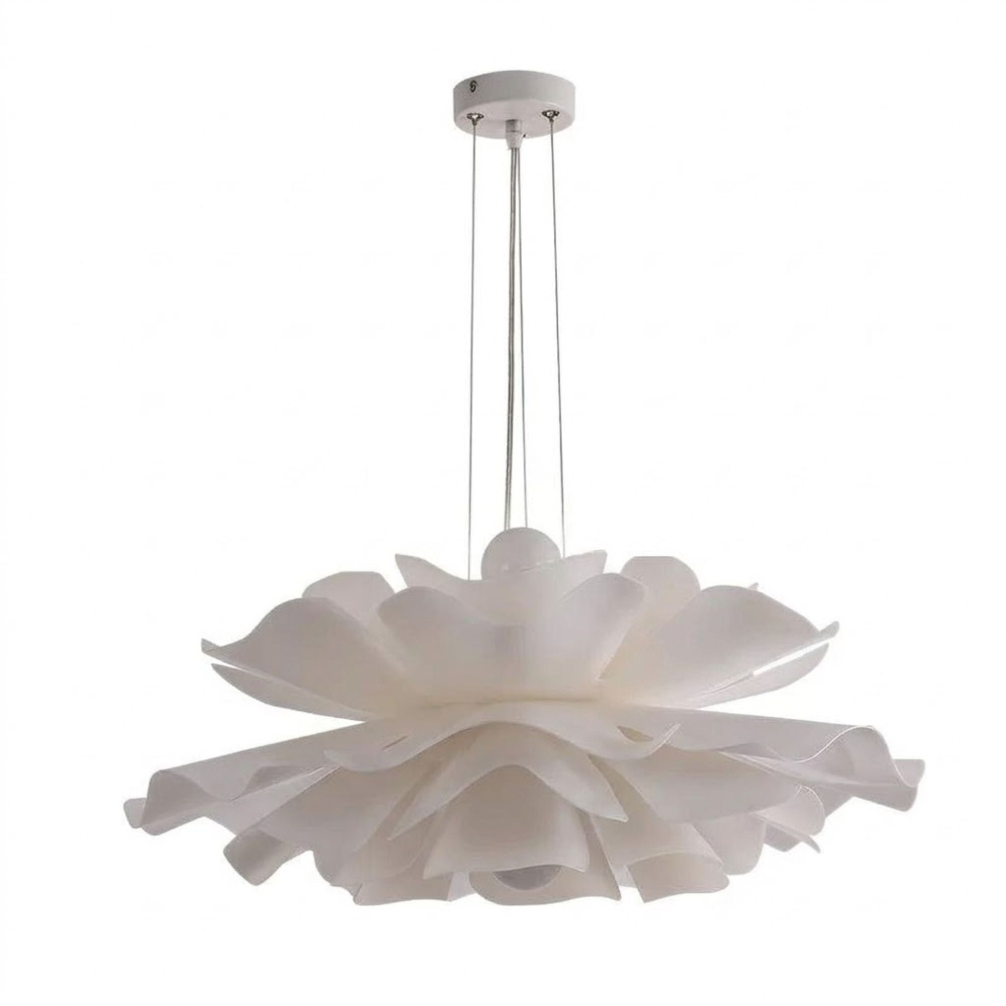 Taklampa vit modern design blomformad pendellampa för vardagsrum och matsal.