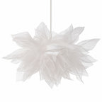 Vit blomformad taklampa i mesh med E27-sockel, modern nordisk pendellampa för sovrum, vardagsrum och barnrum
