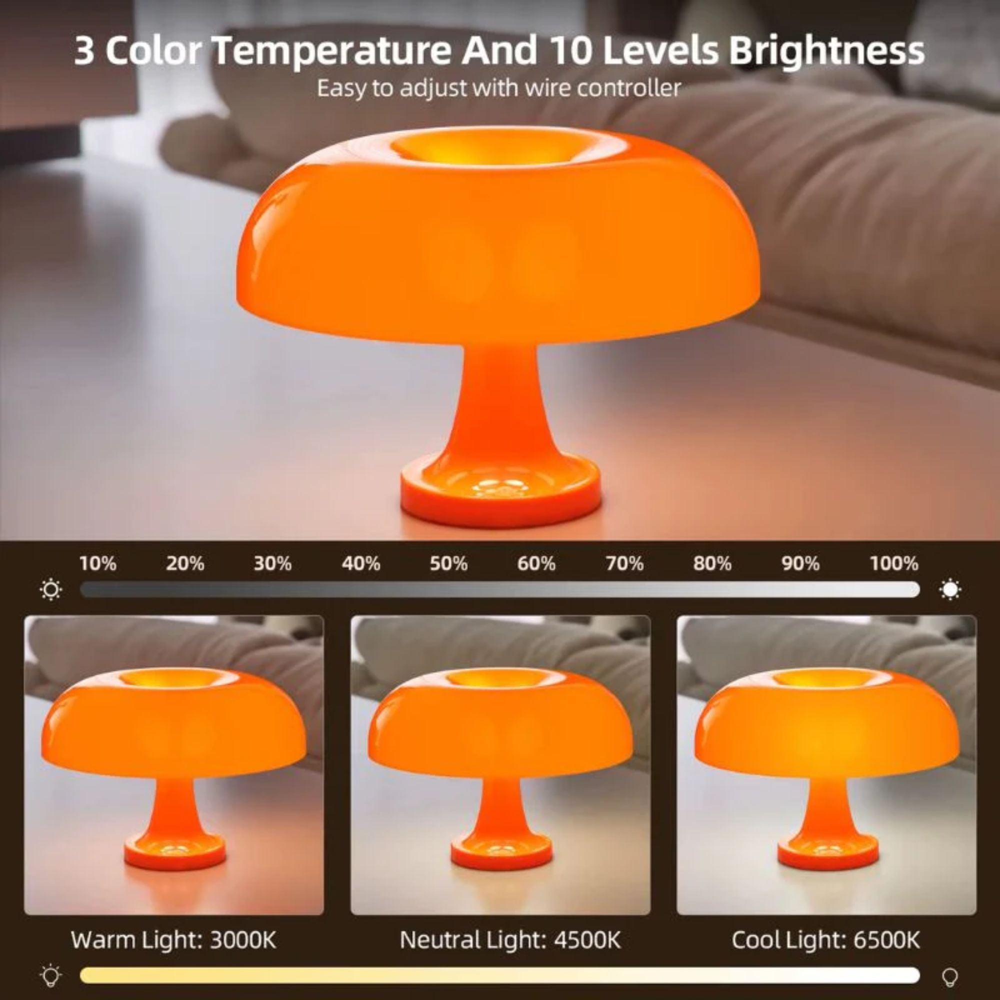 Portabel LED bordslampa 28 cm med uppladdningsbart batteri för flexibel belysning och olika ljuslägen