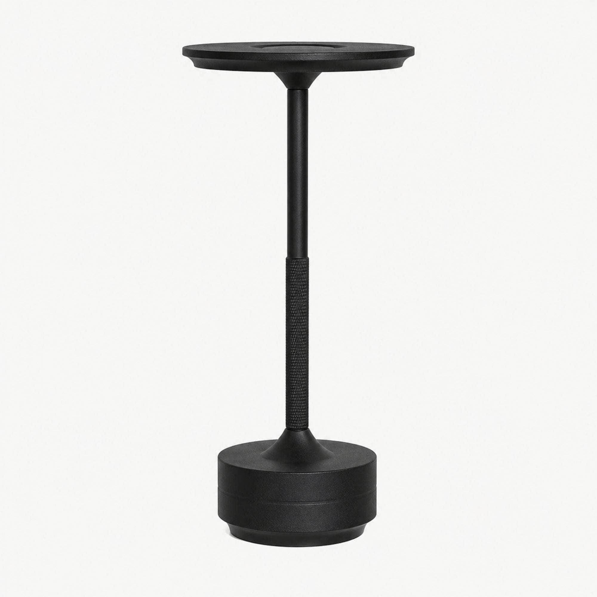 Portabel LED-bordslampa i svart aluminium med dimbar touchfunktion.